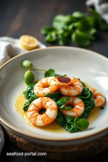 Zesty Sautéed Prawns with Spinach: A Quick and Flavorful Dish presentation