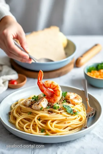 Sautéed Crab & Prawn Linguine Treat presentation