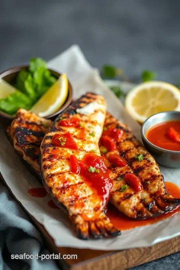 Grilled Fish with Spicy Marinade Delight presentation