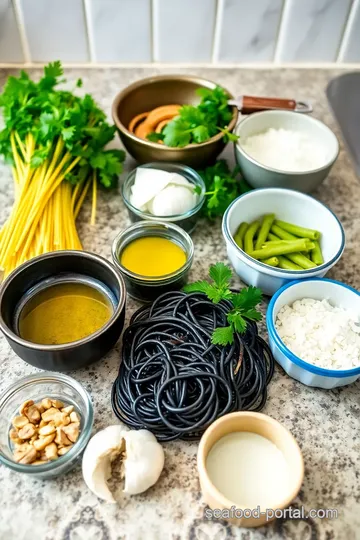 Squid Ink Seafood Pasta Recipe ingredients