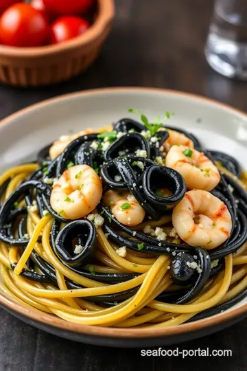 Squid Ink Seafood Pasta Recipe presentation