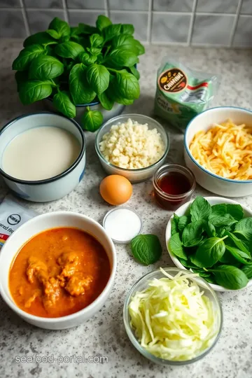 Steamed Mackerel Curry with Spinach and Basil ingredients