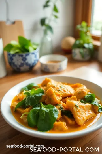 Steamed Mackerel Curry with Spinach and Basil steps