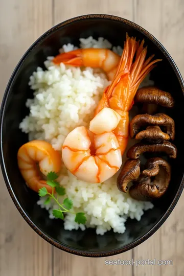 Steam Shrimp Shiitake Mushroom Sushi Rice ingredients