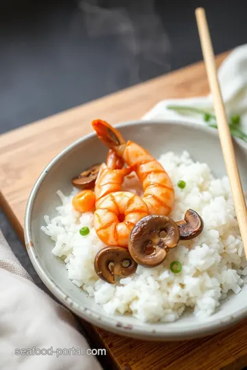 Steam Shrimp Shiitake Mushroom Sushi Rice steps