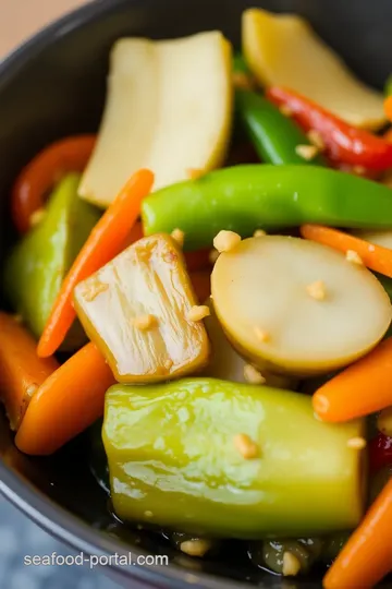 Garlic Stir-Fried Sea Cucumbers with Vegetables presentation