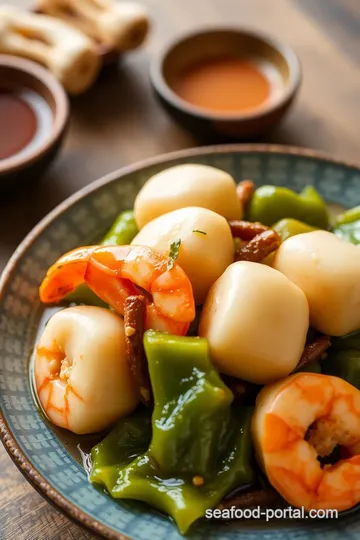 Bitter Gourd Stir-fry with Fish Balls and Prawns presentation