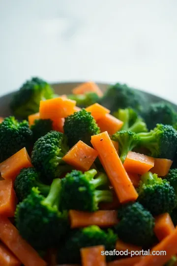Vibrant Steamed Broccoli and Carrots presentation