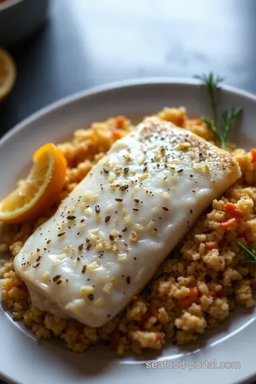 Zesty Citrus Herb Crusted White Sea Bass presentation