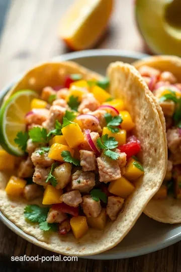 Zesty Tuna Tacos with Fresh Mango Salsa presentation