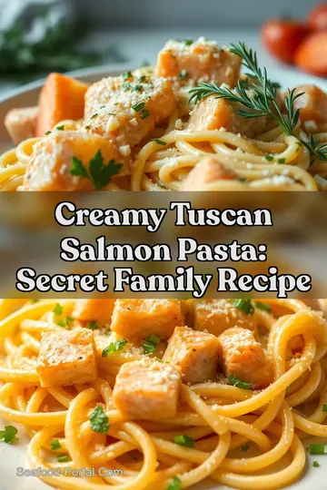 Creamy Tuscan Salmon Pasta: Secret Family Recipe : PIN FOR LATER Creamy Tuscan Salmon Pasta: Secret Family Recipe