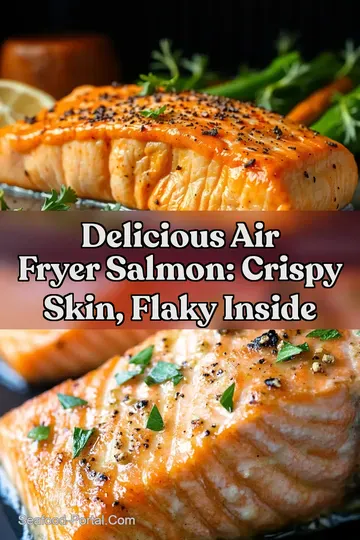 Delicious Air Fryer Salmon: Crispy Skin Flaky Inside : PIN FOR LATER Delicious Air Fryer Salmon: Crispy Skin Flaky Inside