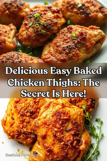 Delicious Easy Baked Chicken Thighs: The Secret is Here! : PIN FOR LATER Delicious Easy Baked Chicken Thighs: The Secret is Here!