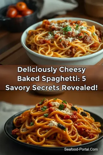 Deliciously Cheesy Baked Spaghetti: 5 Savory Secrets Revealed! : PIN FOR LATER Deliciously Cheesy Baked Spaghetti: 5 Savory Secrets Revealed!