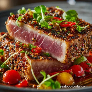 SesameCrusted Ahi Tuna Steak Easy PanSeared Perfection in 15 Minutes Recipe Card