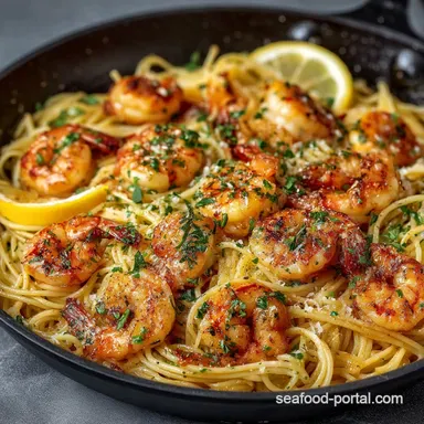 Silky 30Minute Lemon Shrimp Pasta Recipe No Cream Recipe Card