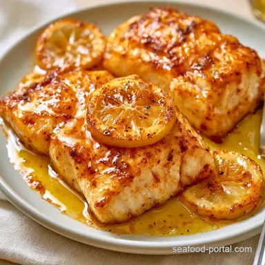 Air Fryer Cod Lemon Butter Sauce for 4 Recipe Card