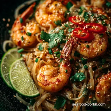Authentic Shrimp Pad Thai Recipe StreetStyle Wok Hei at Home Recipe Card