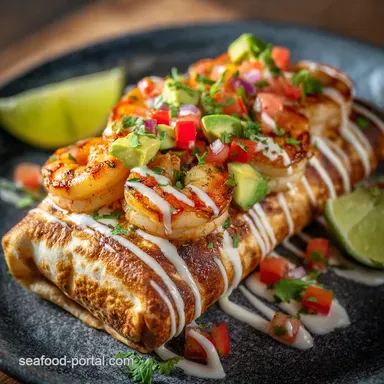 Shrimp Burrito Recipe: Spicy Chipotle-Lime with Creamy Baja Crema Recipe Card