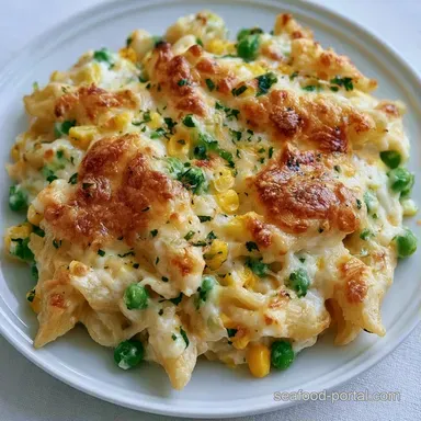 Creamy Baked Cheesy Tuna Pasta Recipe Card