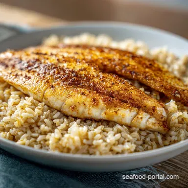 Baked Fish and Rice Recipe for 4 Servings Recipe Card