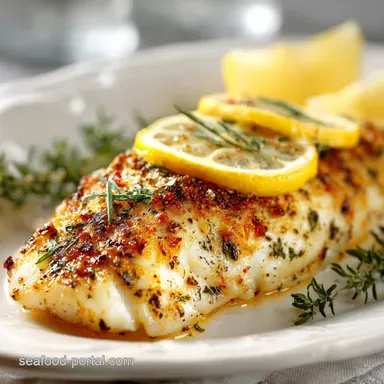 Baked Fish Recipe with Lemon and Herbs for 4 Recipe Card