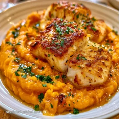 Creamy Baked Haddock Sweet Potato Sauce Recipe Card