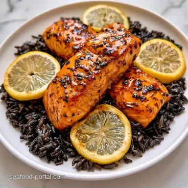 Baked Salmon with Forbidden Rice (40m) Recipe Card