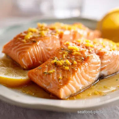 Lemon Garlic Baked Salmon for 4 Recipe Card