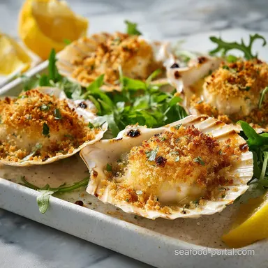 Baked Scallops with Buttery Crunch for 22 Minutes Recipe Card