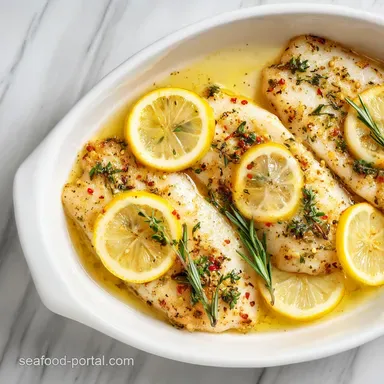 Baked Tilapia Recipe with Lemon for 4 Servings Recipe Card