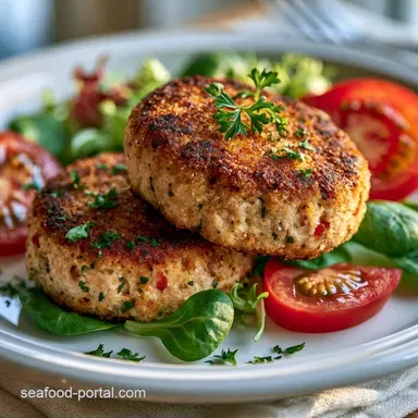 Baked Tuna Burgers for 4 Servings Recipe Card