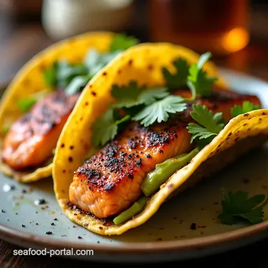 Blackened Salmon Tacos A Small Batch Recipe for Two Recipe Card