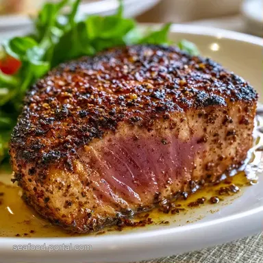 Blackened Tuna Steak Recipe in 10 Minutes Recipe Card
