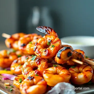 Blazing BBQ Shrimp Skewers Spicy Grilled in a Flash Recipe Card