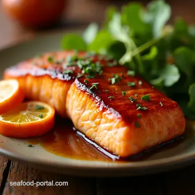 This tender and fresh brown Glazed Salmon Weeknight Winner Recipe Card
