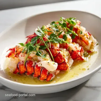 Butter Poached Lobster for 4 Servings: Tender French Technique Recipe Card