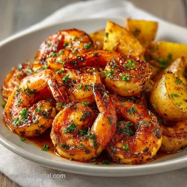 Cajun Shrimp Potato Bake for 4 Servings Recipe Card
