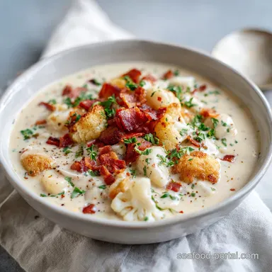 Cauliflower Clam Chowder for 4 Servings