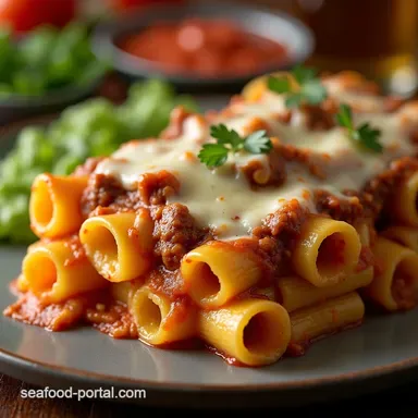 The Ultimate Beef Rigatoni Cheese Bake Recipe Recipe Card