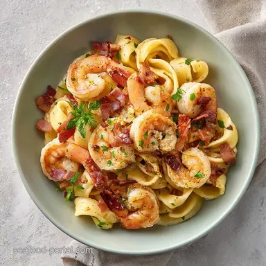 Chicken and Shrimp Carbonara: Creamy Recipe Card
