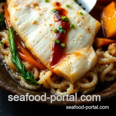 Chilean Sea Bass with Ginger Soy Glaze presentation