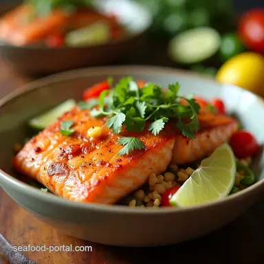 Chili Lime Salmon Bowls A Zesty Baja Flavours in Minutes Recipe Card