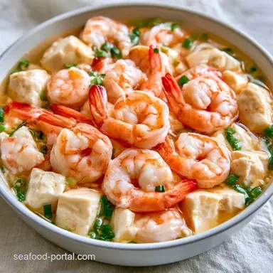Chinese Shrimp and Tofu Soup for 4 Bowls Recipe Card