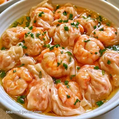 Chinese Shrimp Wonton Soup for 4 Servings Recipe Card
