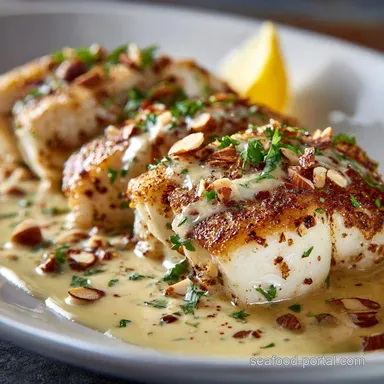 Almondine Fish: Flaky Fillets Drizzled in Nutty Brown Butter Sauce Recipe Card