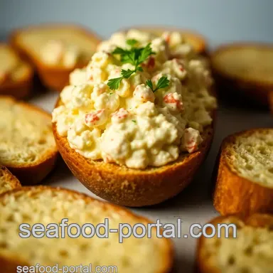 Classic Crabbies: Savory Crab Spread on Toasted Baguette Recipe Card