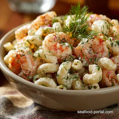 Easy Shrimp Macaroni Salad Recipe with Old Bay Fresh Dill Recipe Card