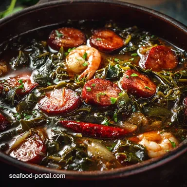 Collard green gumbo recipe: Smoked Sausage Chicken with a Dark Roux