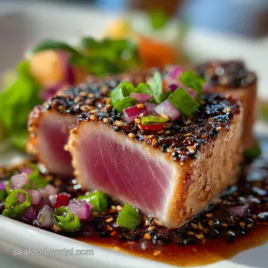 How to Cook Tuna Steak Pan-Seared in 14 Minutes Recipe Card